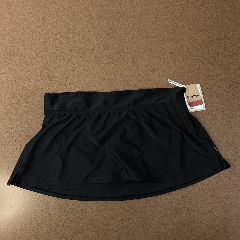 Reebok Women's Size 10 Black Solid Swim Skirt‎ NWT